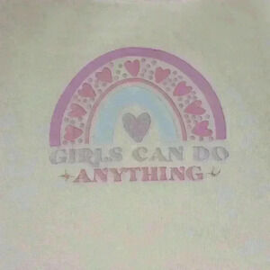 NWOT - Handmade White New Born Bodysuit  Girls Can Do Anything-